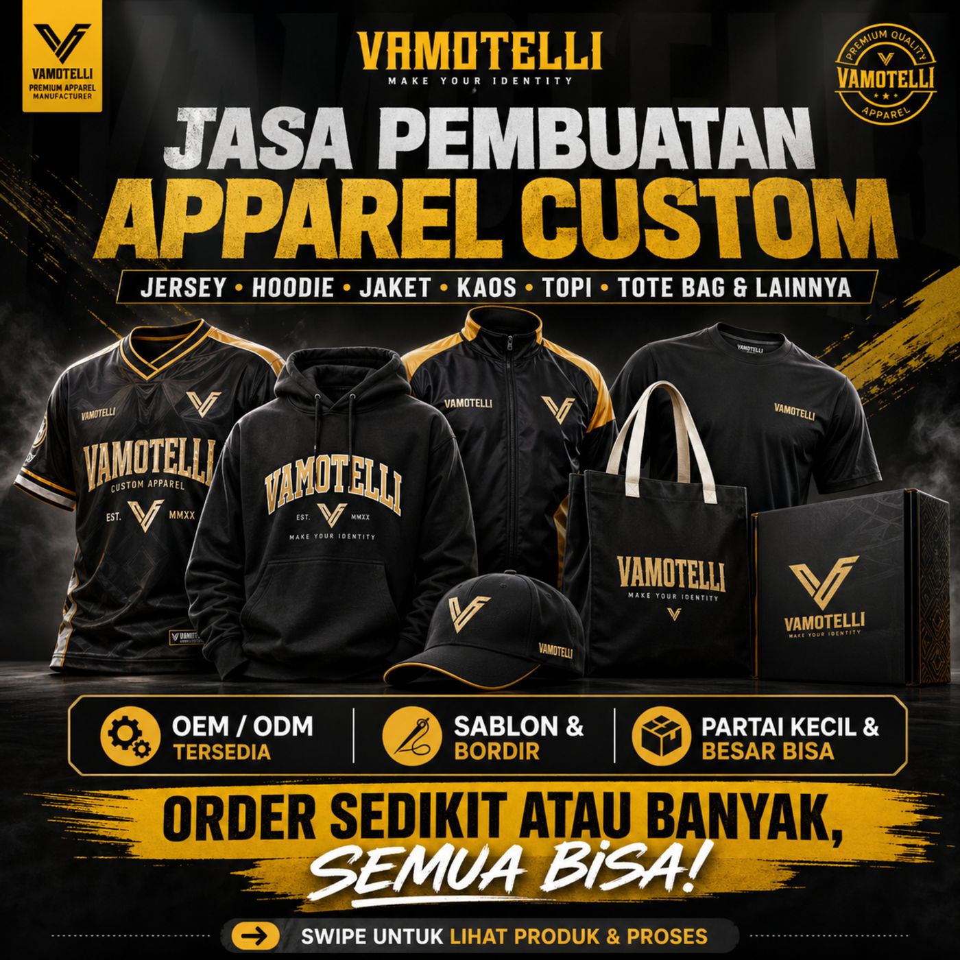 Jasa pembuatan apparel custom Vamotelli
