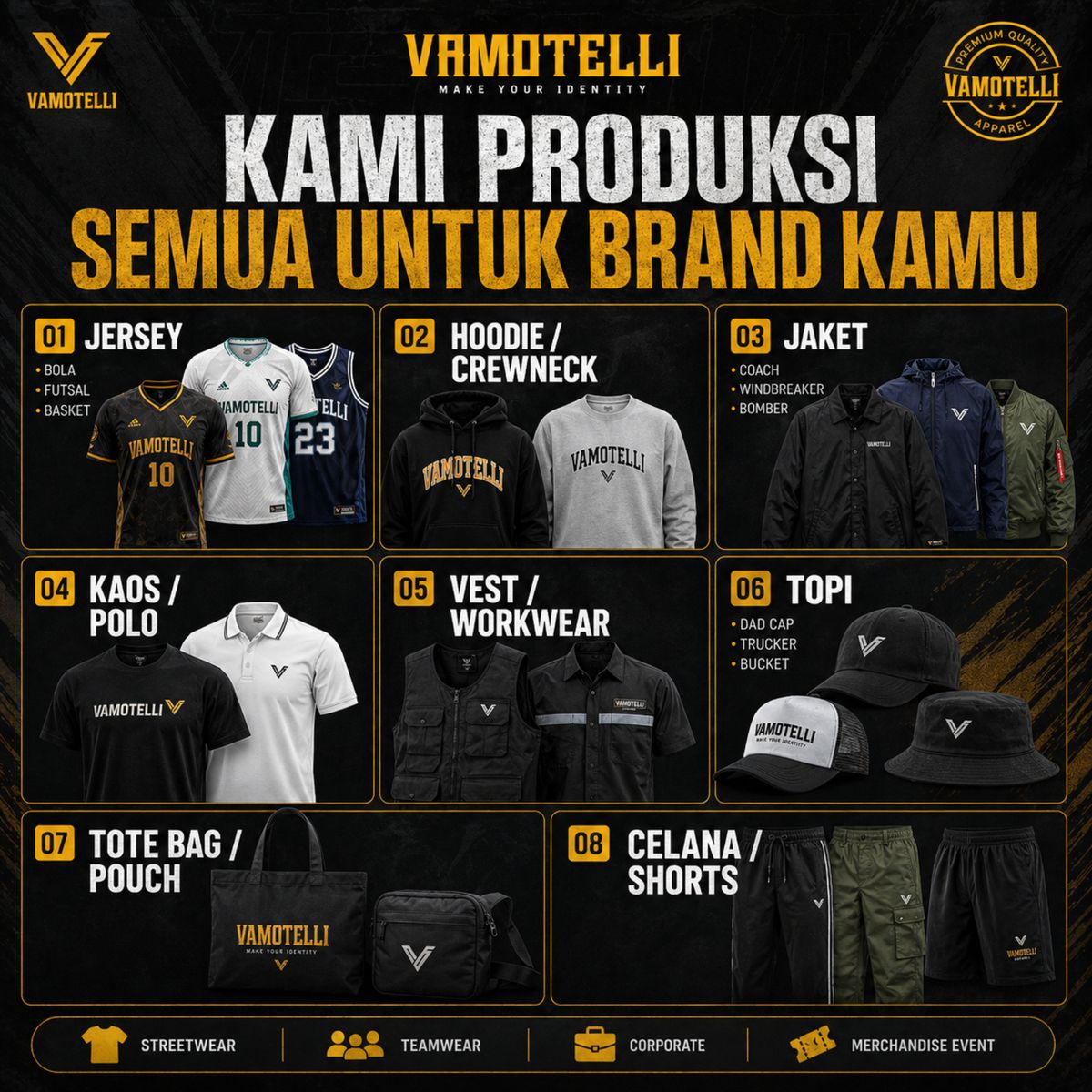 Produk apparel custom Vamotelli